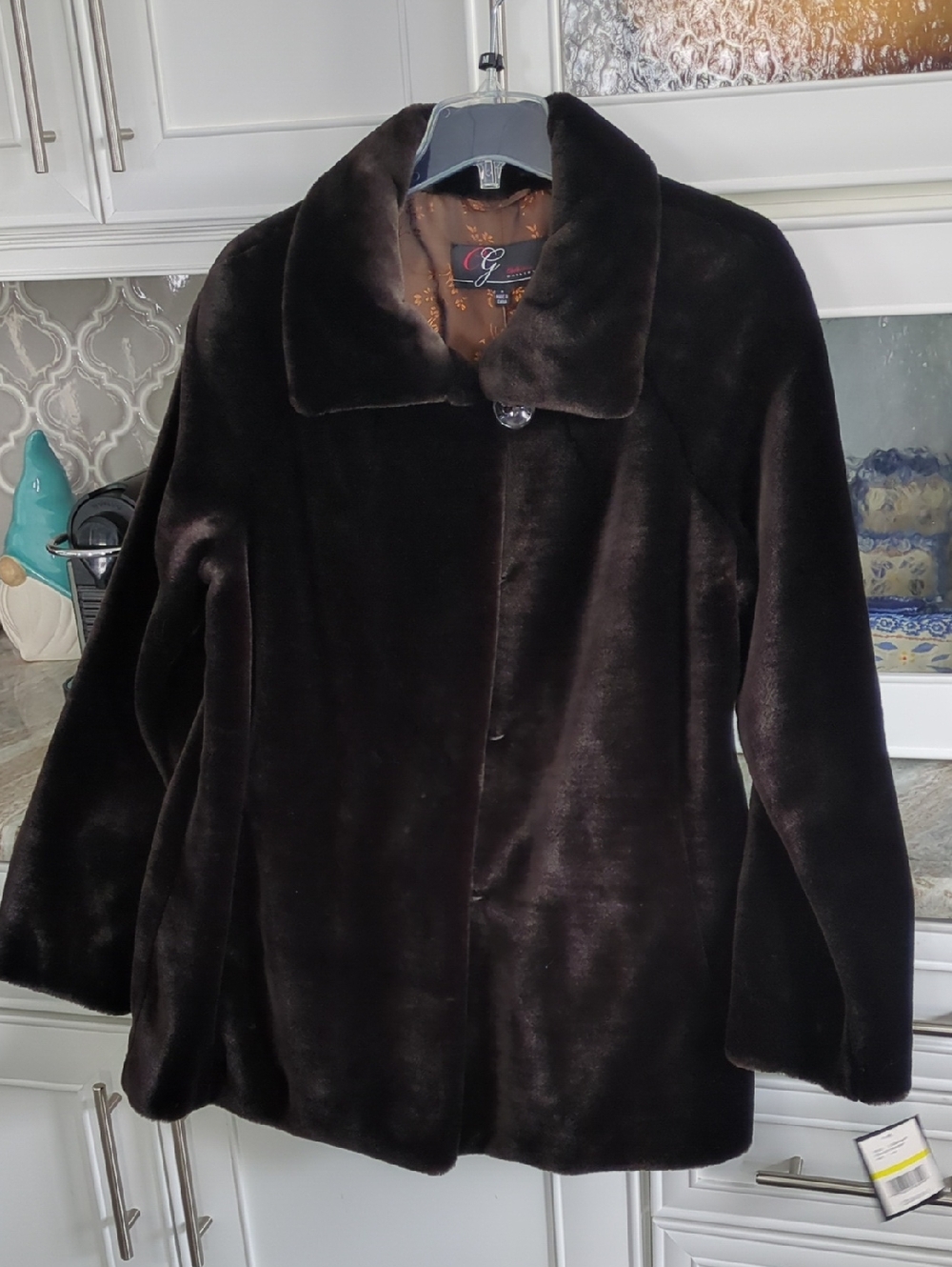 Classic Plush Teddy Coat in Dark Brown